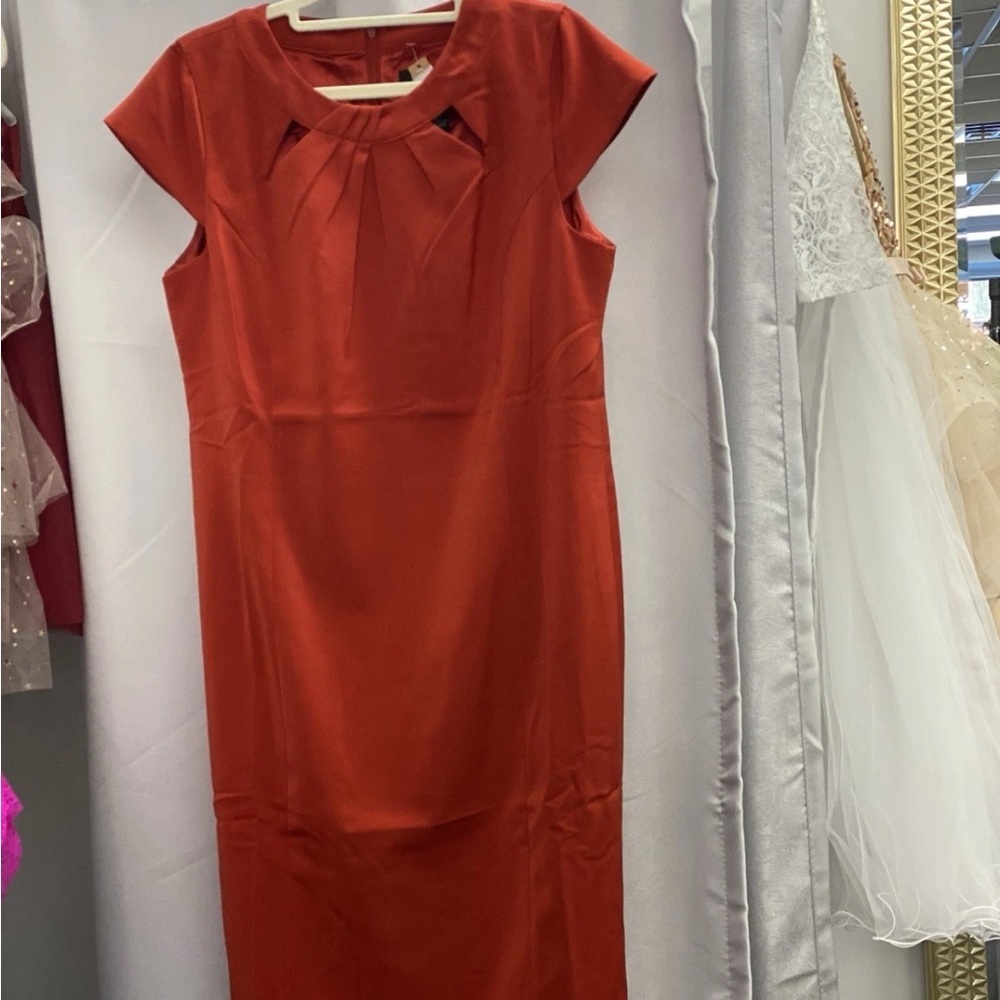 Ashro Vibrant Orange Midi Dress